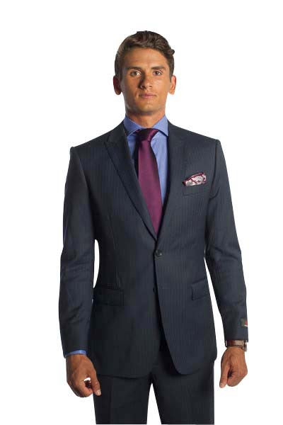 Navy/Black Stripe Suit