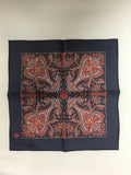 Navy Blue w/ Red Pocket Square