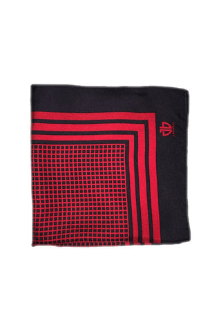 Black w/ Red Pocket Square